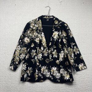 Vintage Michael Tyler Blazer Romantic Goth Dark Floral Golden Wom L Soft Grunge
